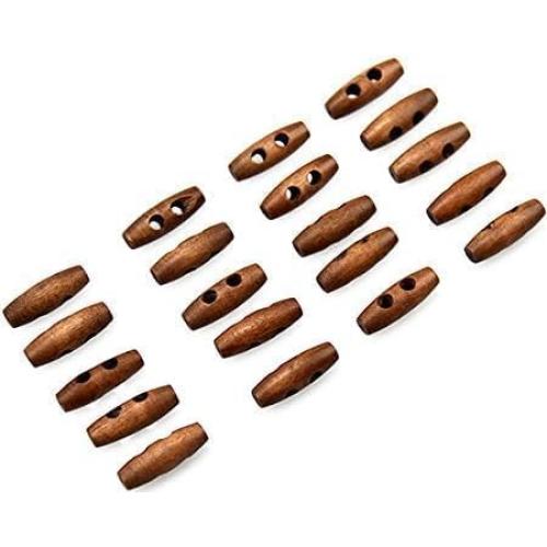 Botones de Madera Zenarao 50 Piezas 15 mm para Costura