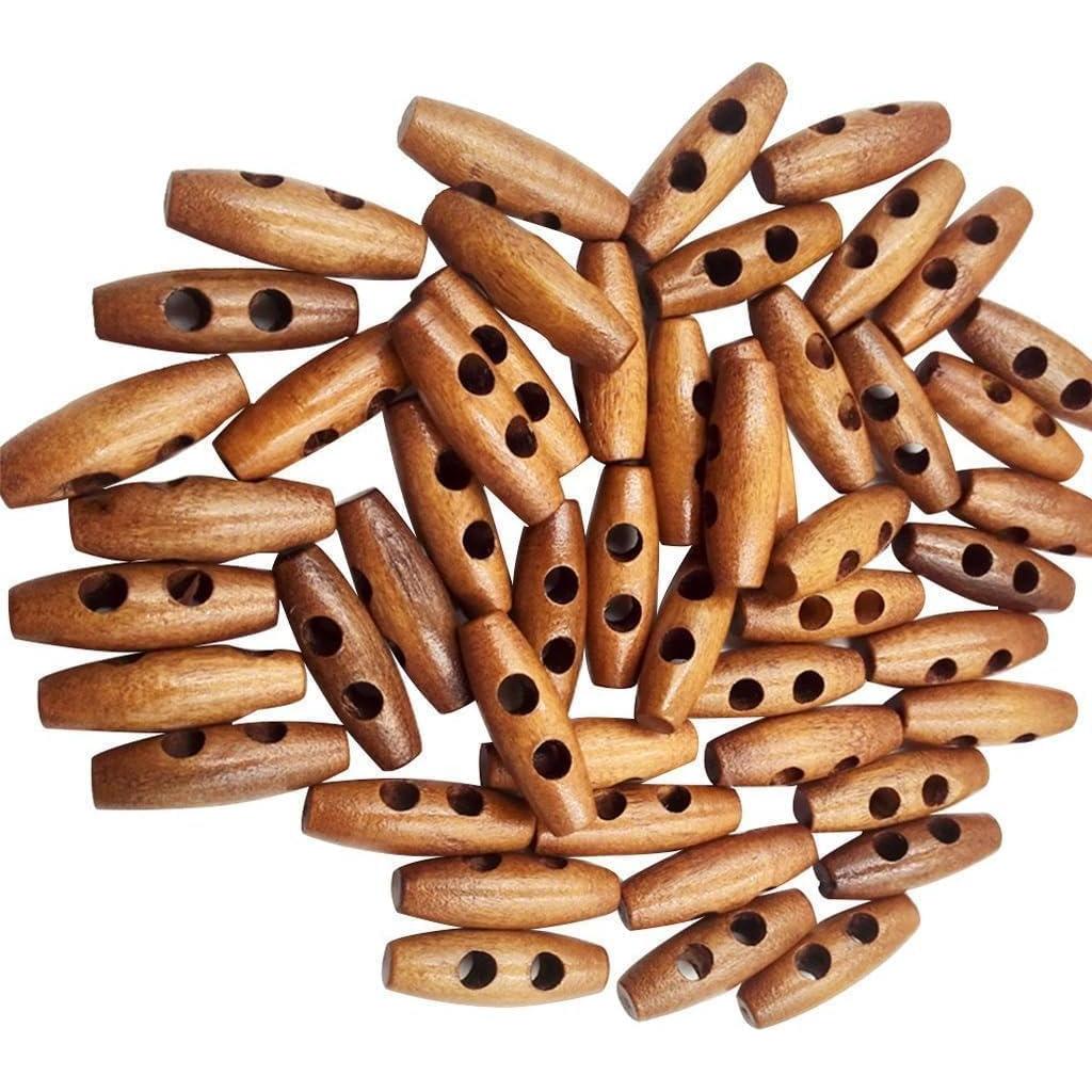 Botones de Madera Zenarao 50 Piezas 15 mm para Costura
