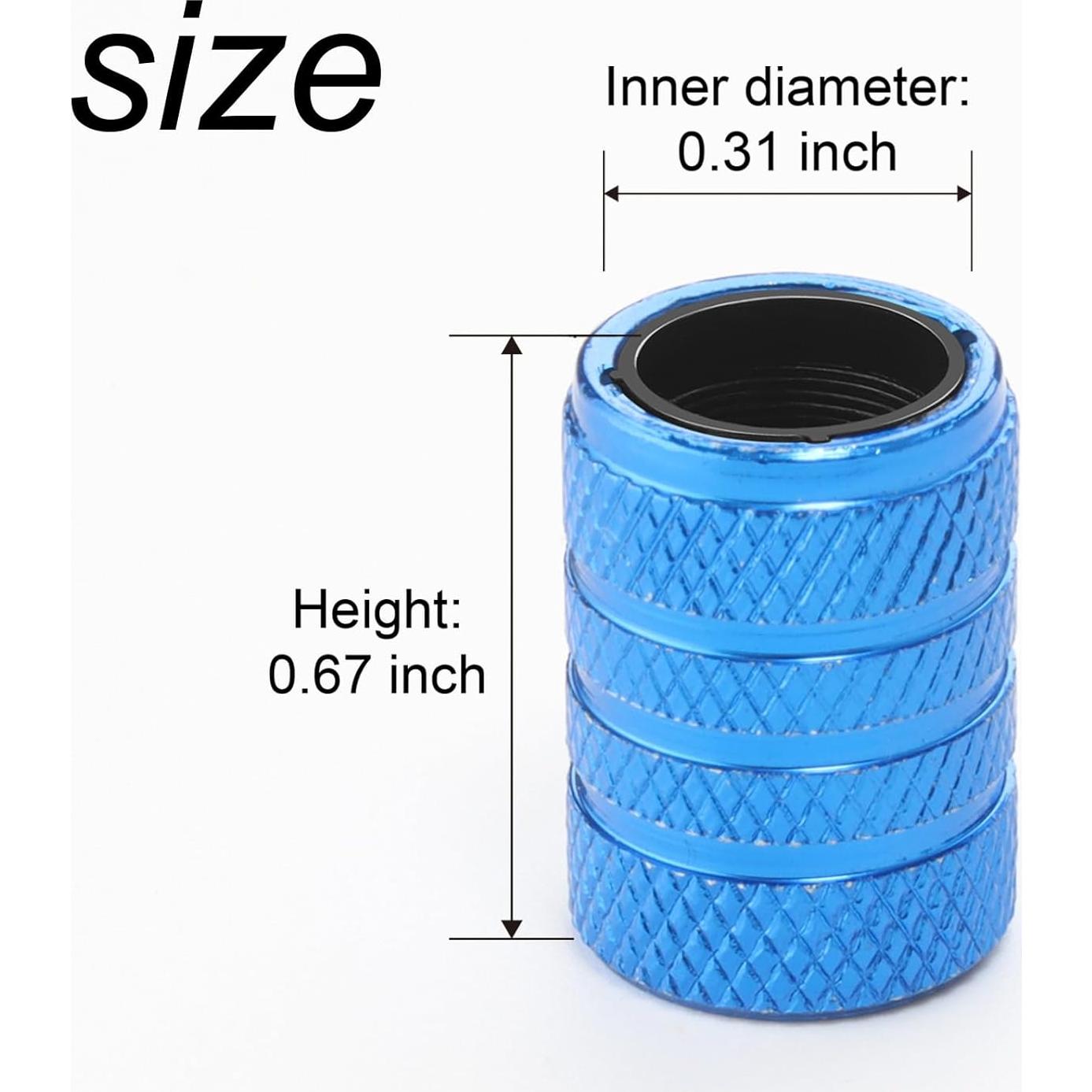 Tapas de Válvula de Neumático Zinytrae 5 pcs Aluminio Azul