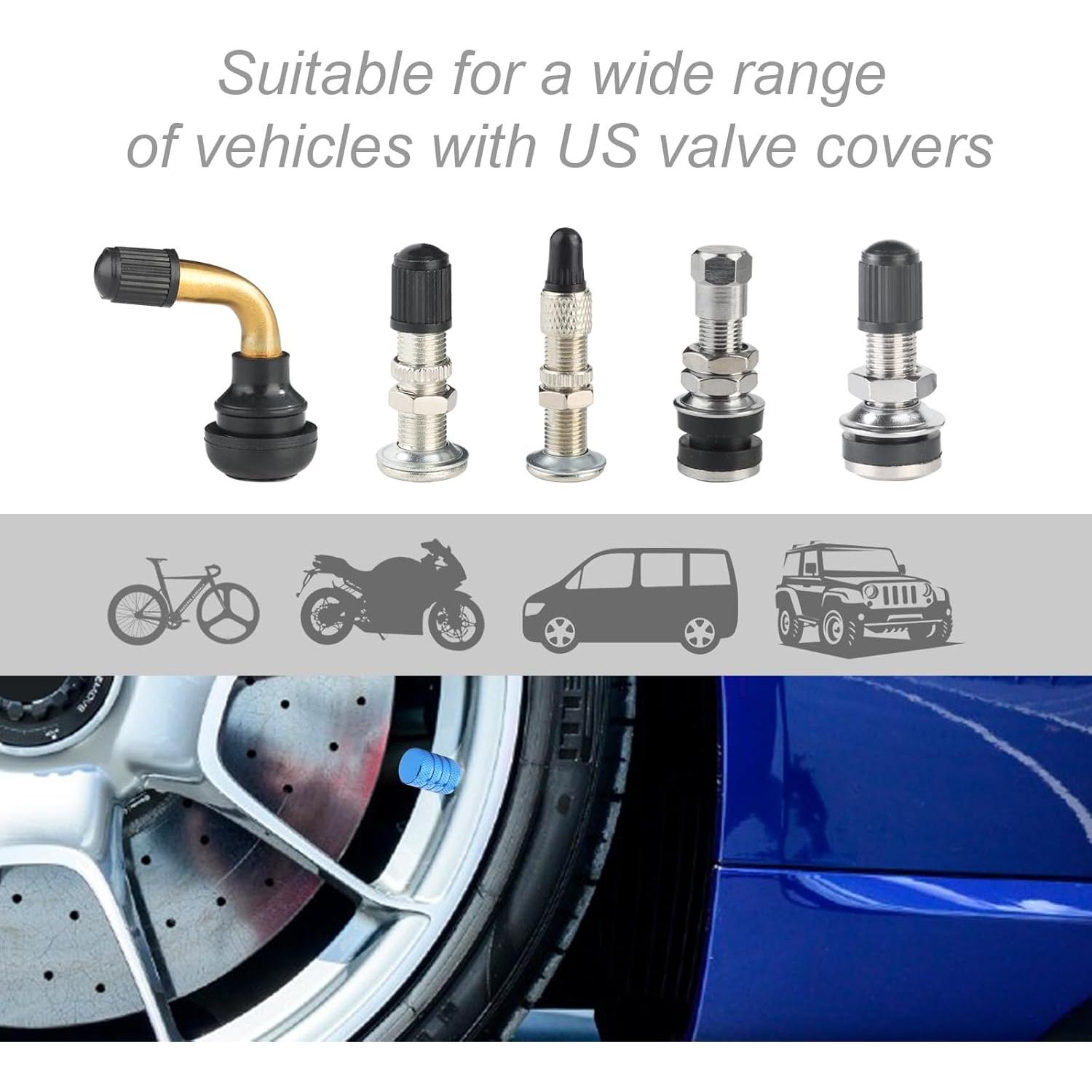 Tapas de Válvula de Neumático Zinytrae 5 pcs Aluminio Azul