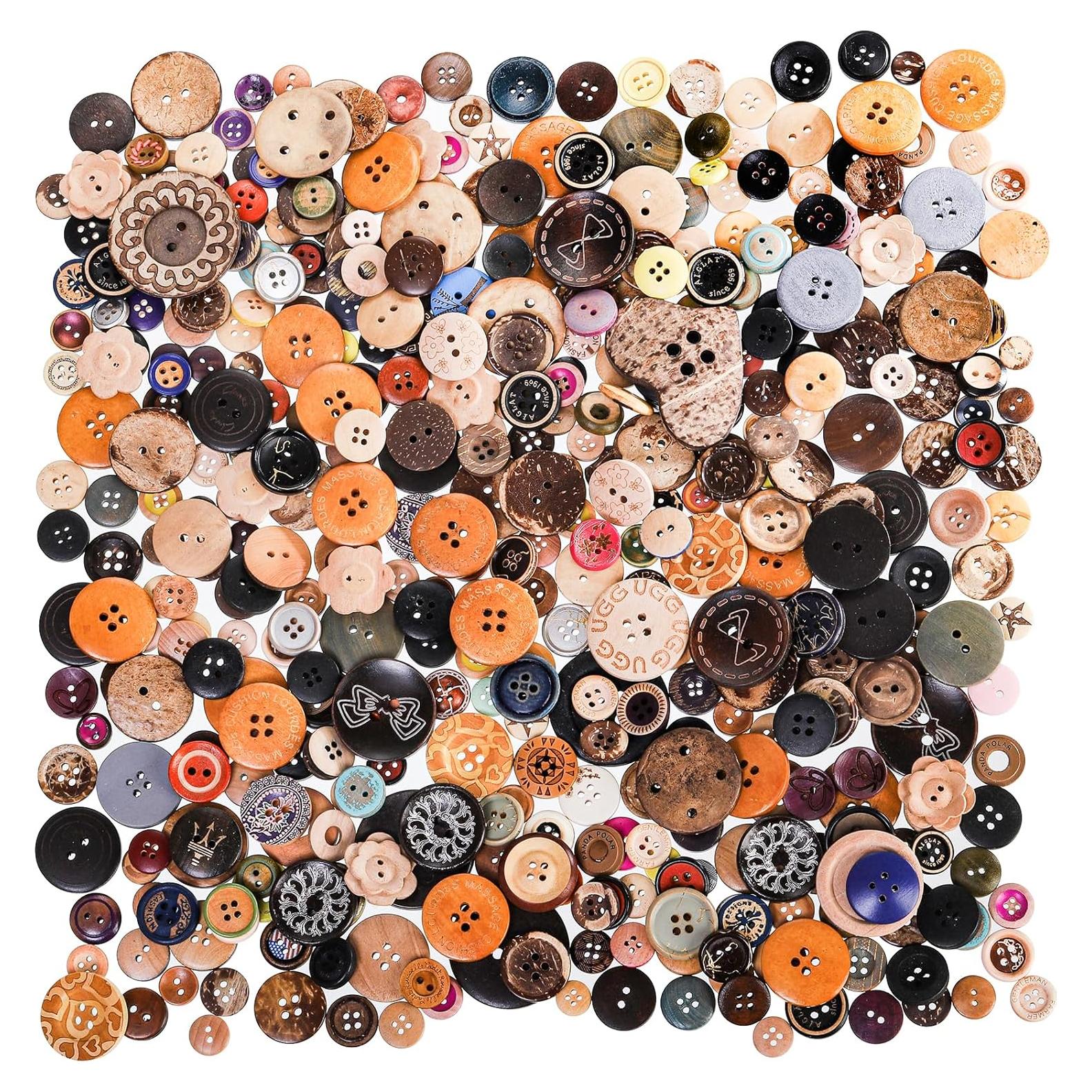 Botones de Madera Tosnail 1200 Piezas para Manualidades