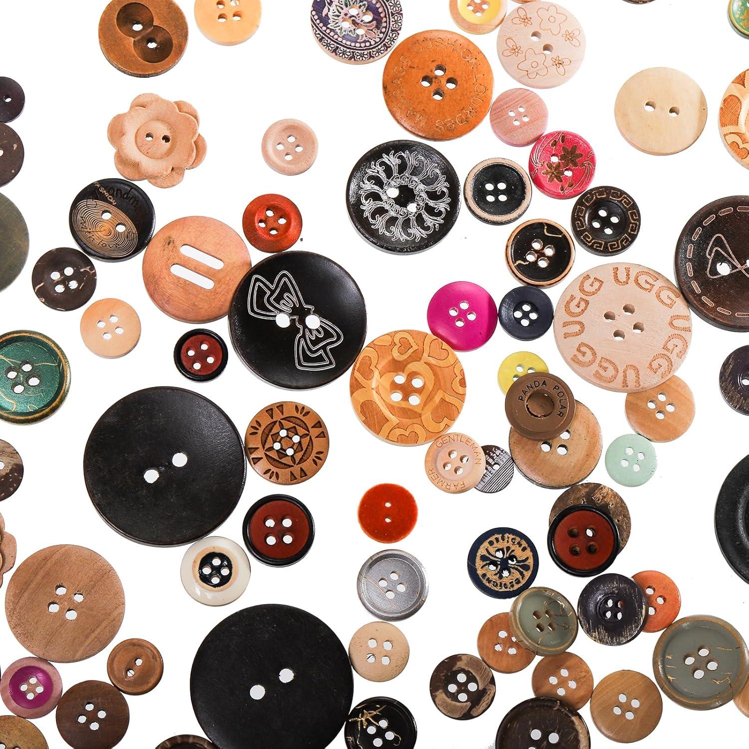 Botones de Madera Tosnail 1200 Piezas para Manualidades