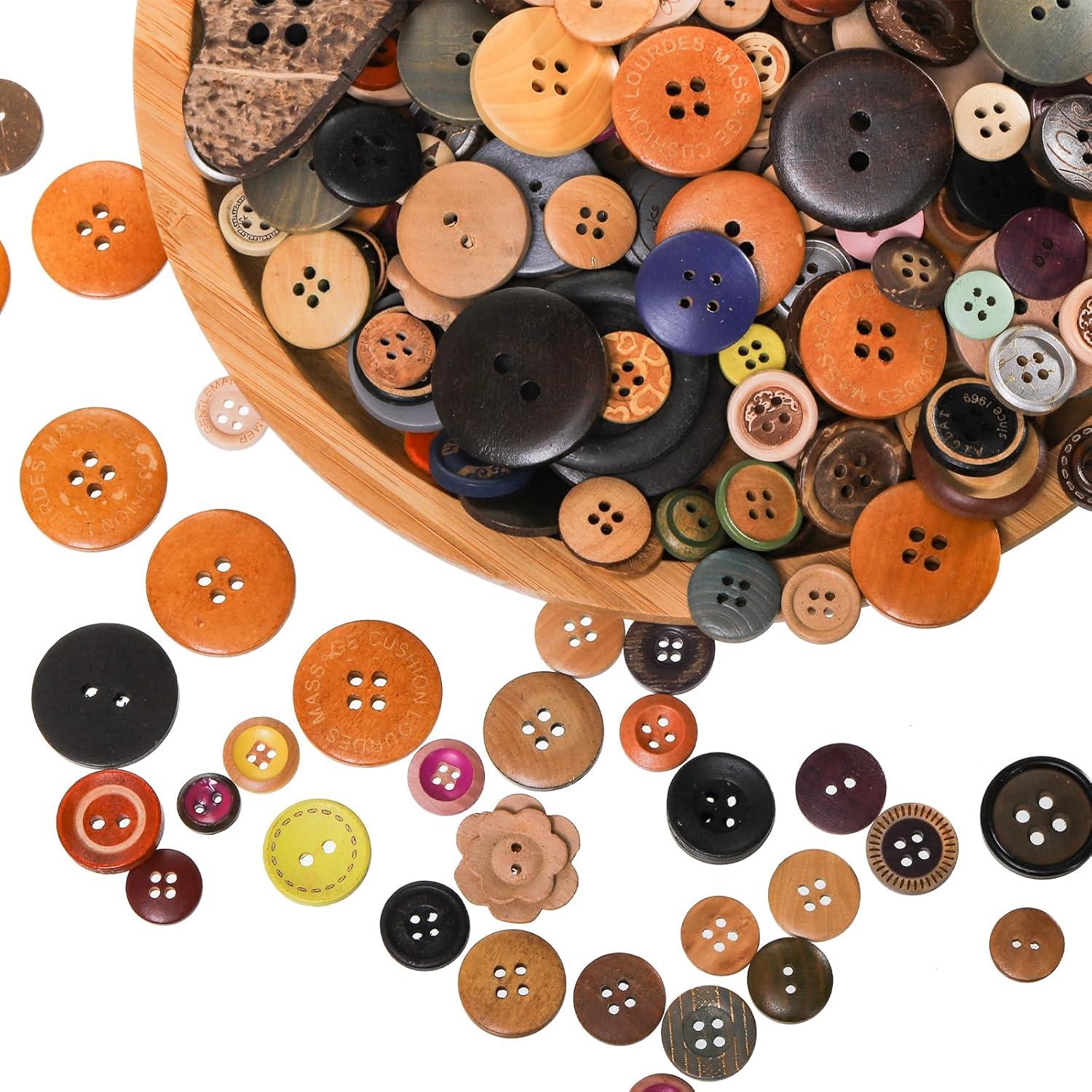 Botones de Madera Tosnail 1200 Piezas para Manualidades