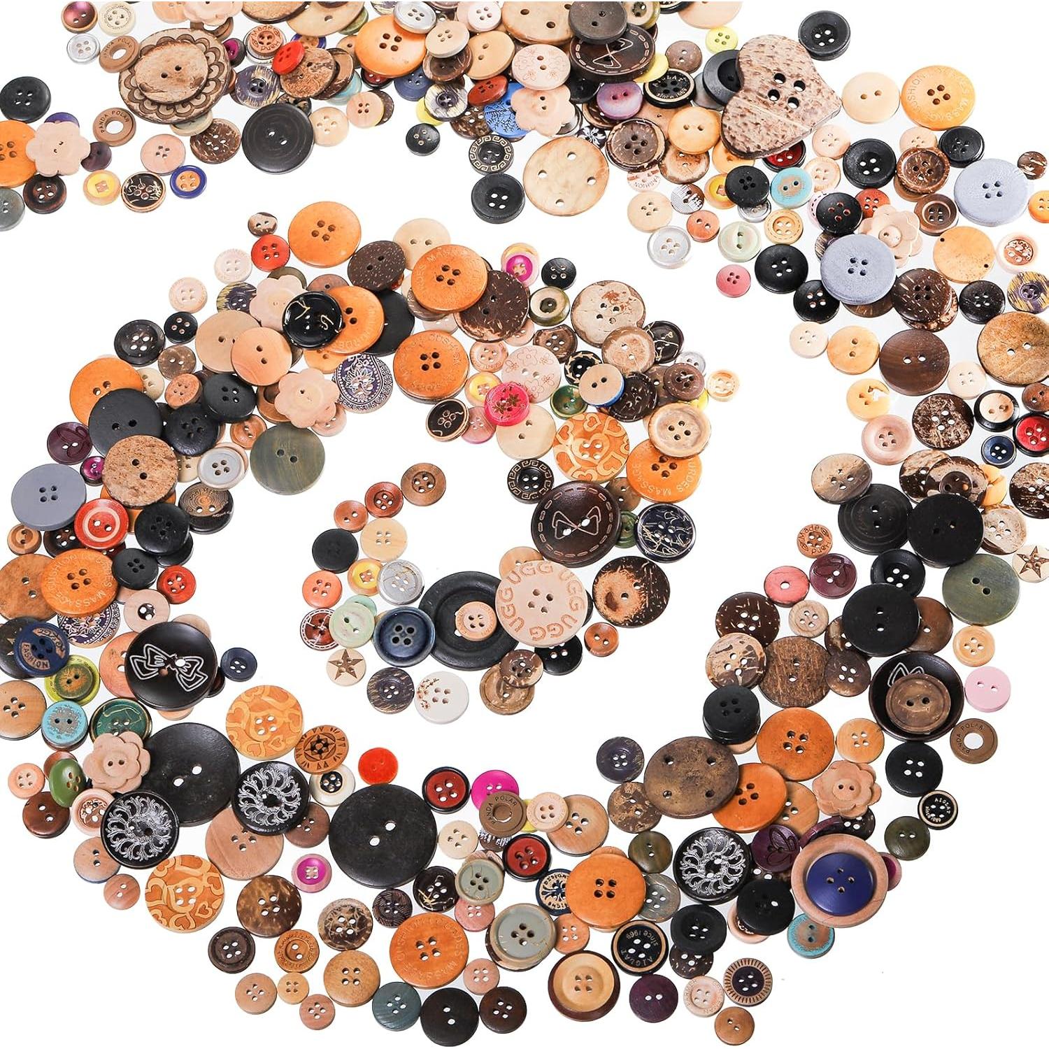 Botones de Madera Tosnail 1200 Piezas para Manualidades