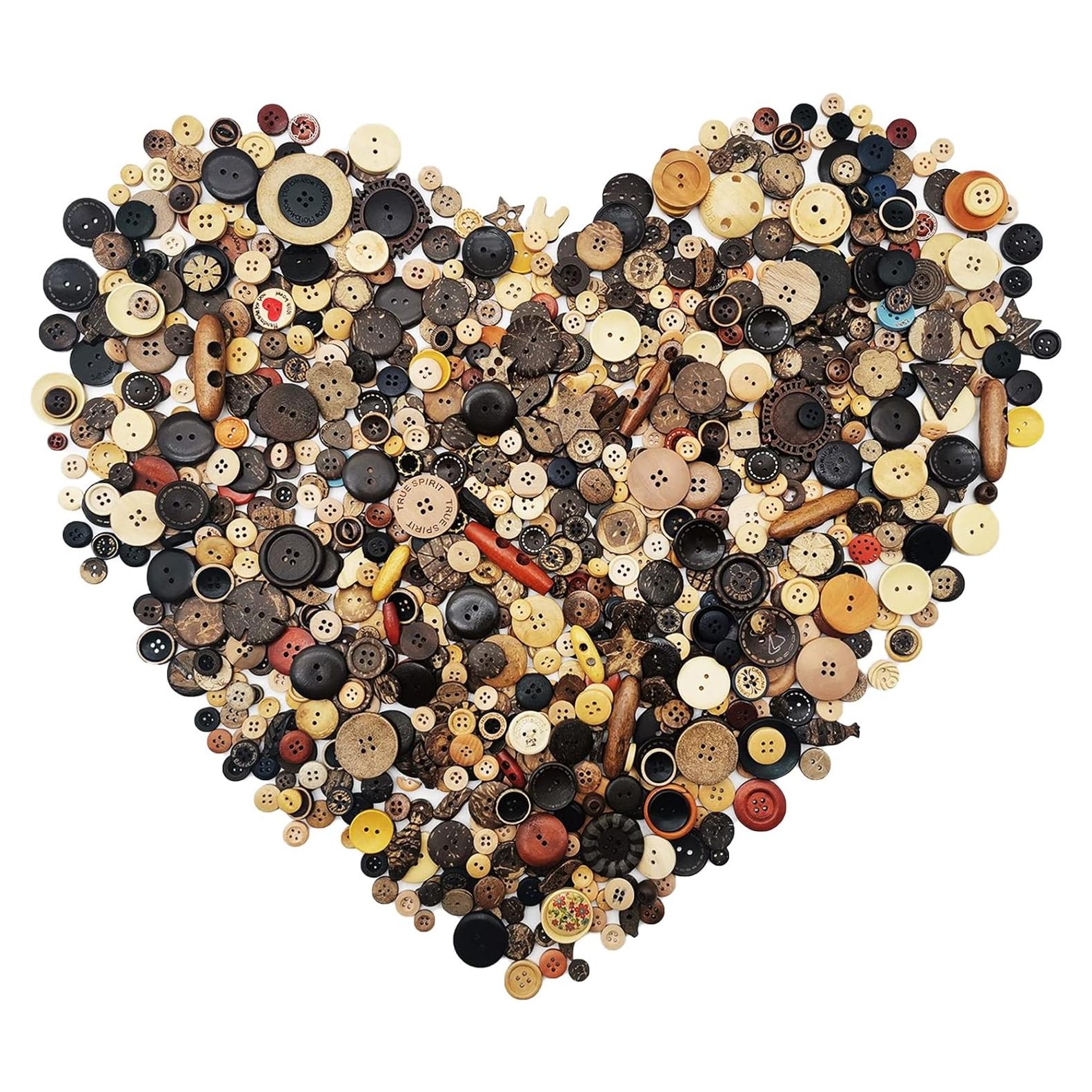 650 Botones de Madera Marrón Claro para Manualidades DIY