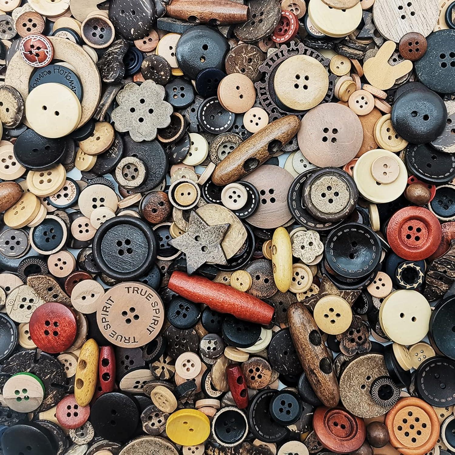 650 Botones de Madera Marrón Claro para Manualidades DIY