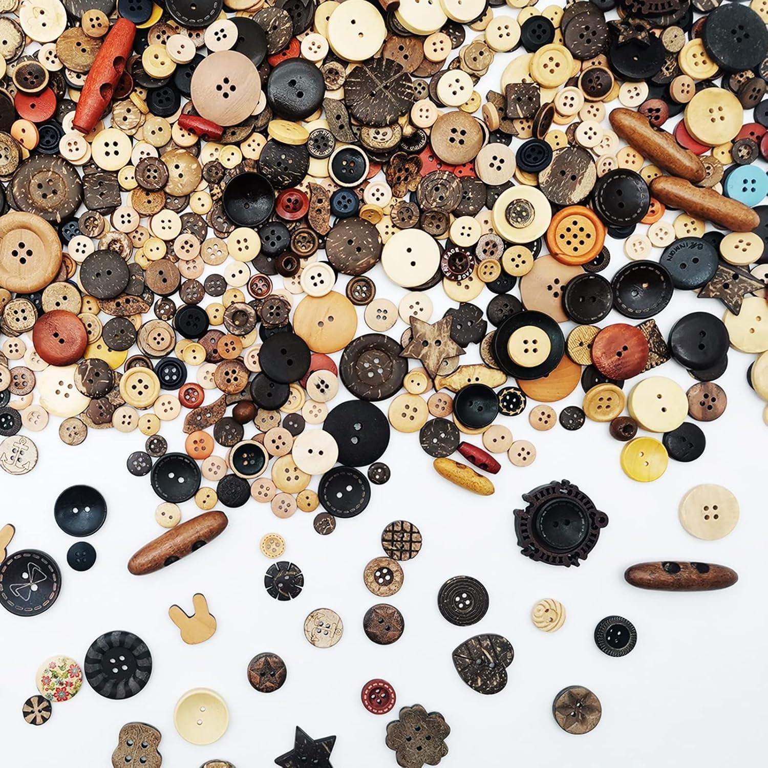 650 Botones de Madera Marrón Claro para Manualidades DIY