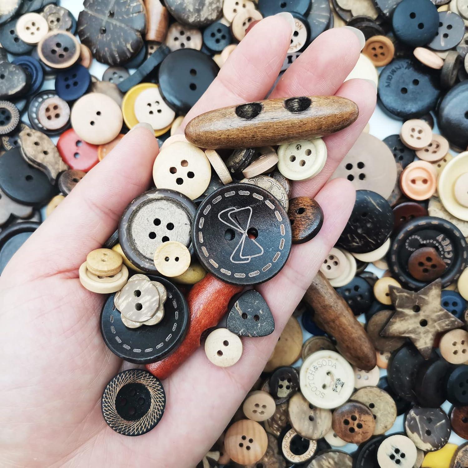 650 Botones de Madera Marrón Claro para Manualidades DIY