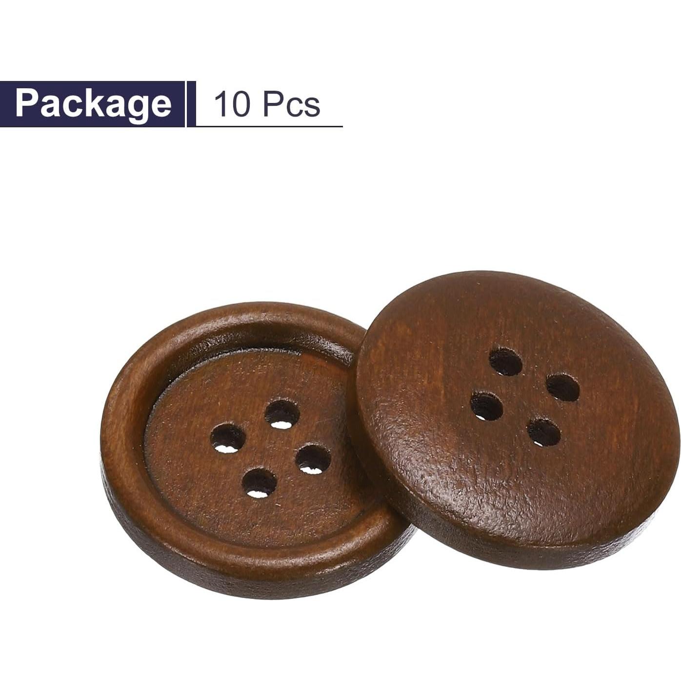 Botones de Costura de Madera HARFINGTON 10pcs 23mm Café