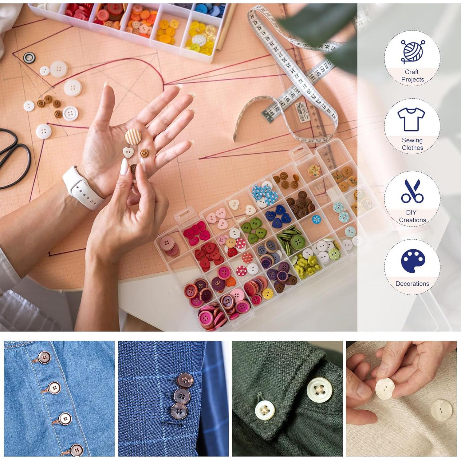 Botones de Costura de Madera HARFINGTON 10pcs 23mm Café