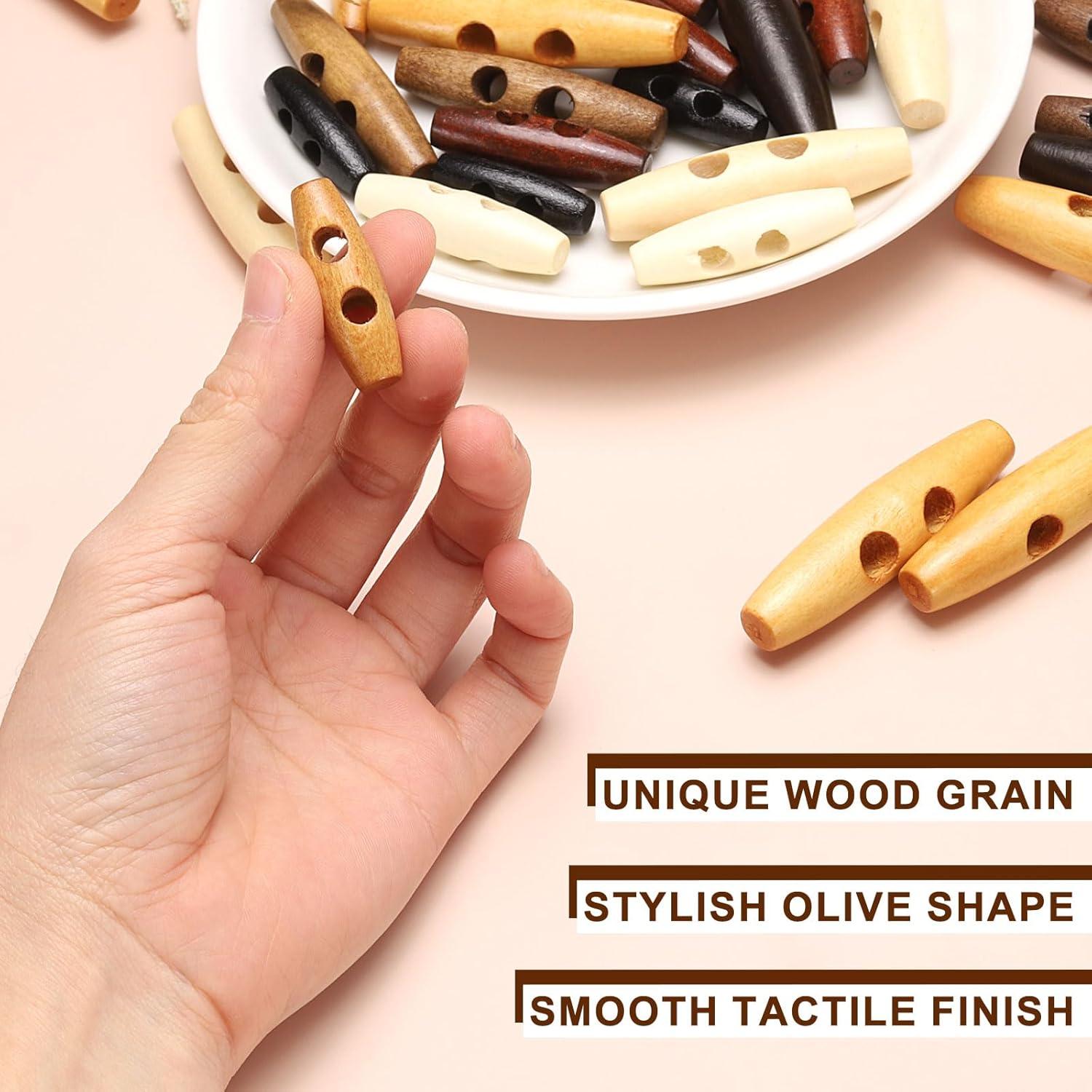 Botones de Madera HARFINGTON 60mm 20pcs para Coser DIY