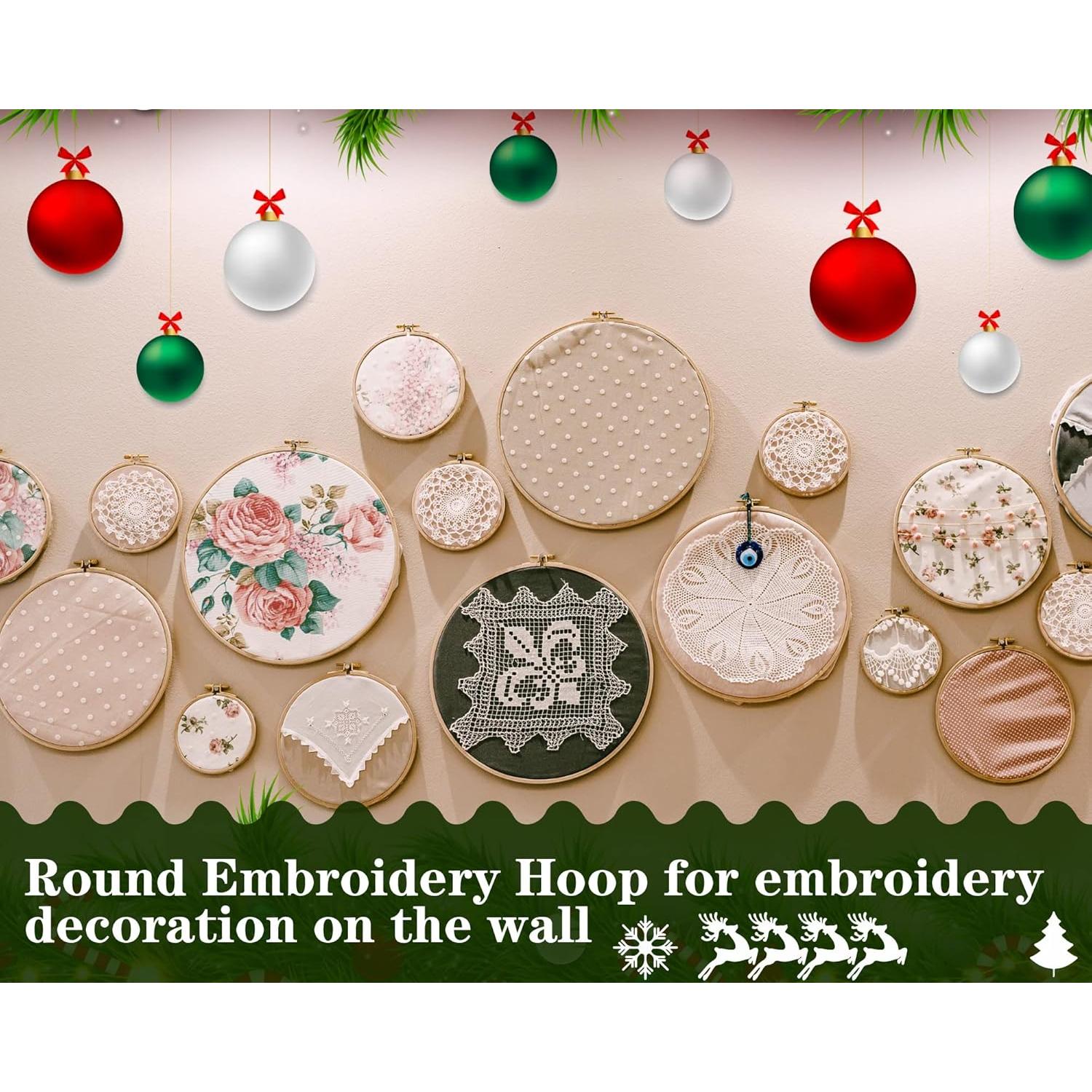 Aros de Bordado Hoteam 48 Pcs 10 cm Madera de Bambú