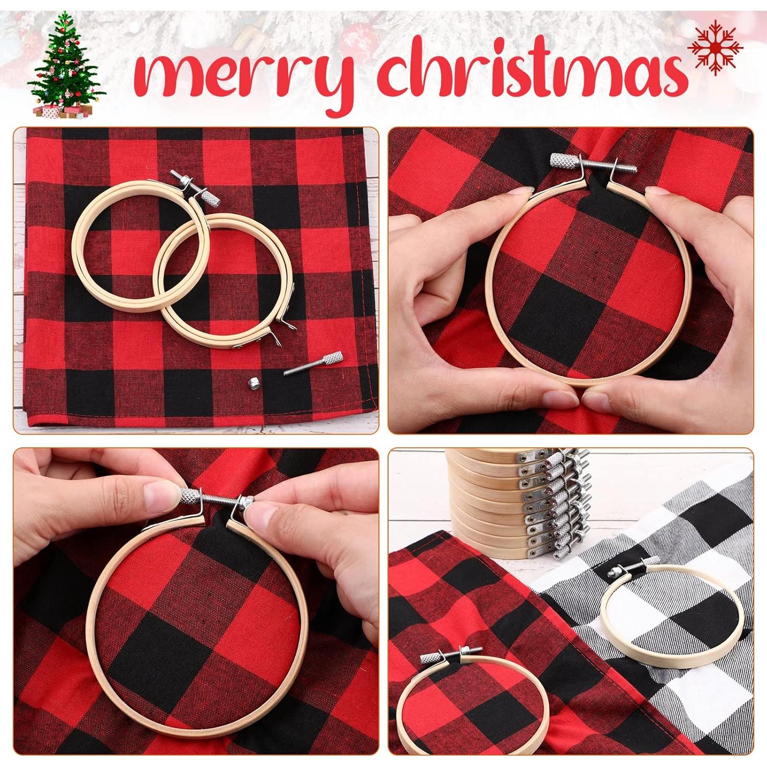 Aros de Bordado Hoteam 48 Pcs 10 cm Madera de Bambú