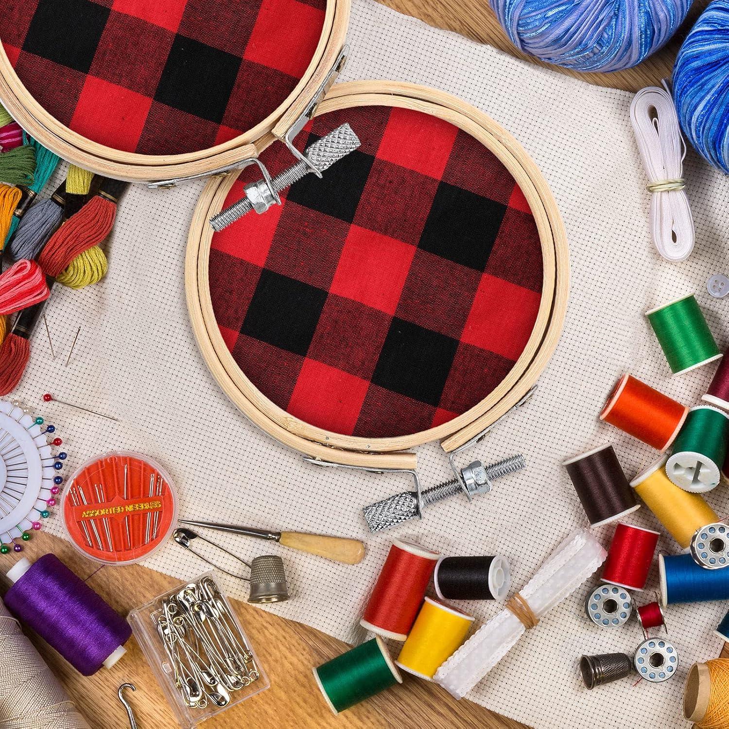 Aros de Bordado Hoteam 48 Pcs 10 cm Madera de Bambú