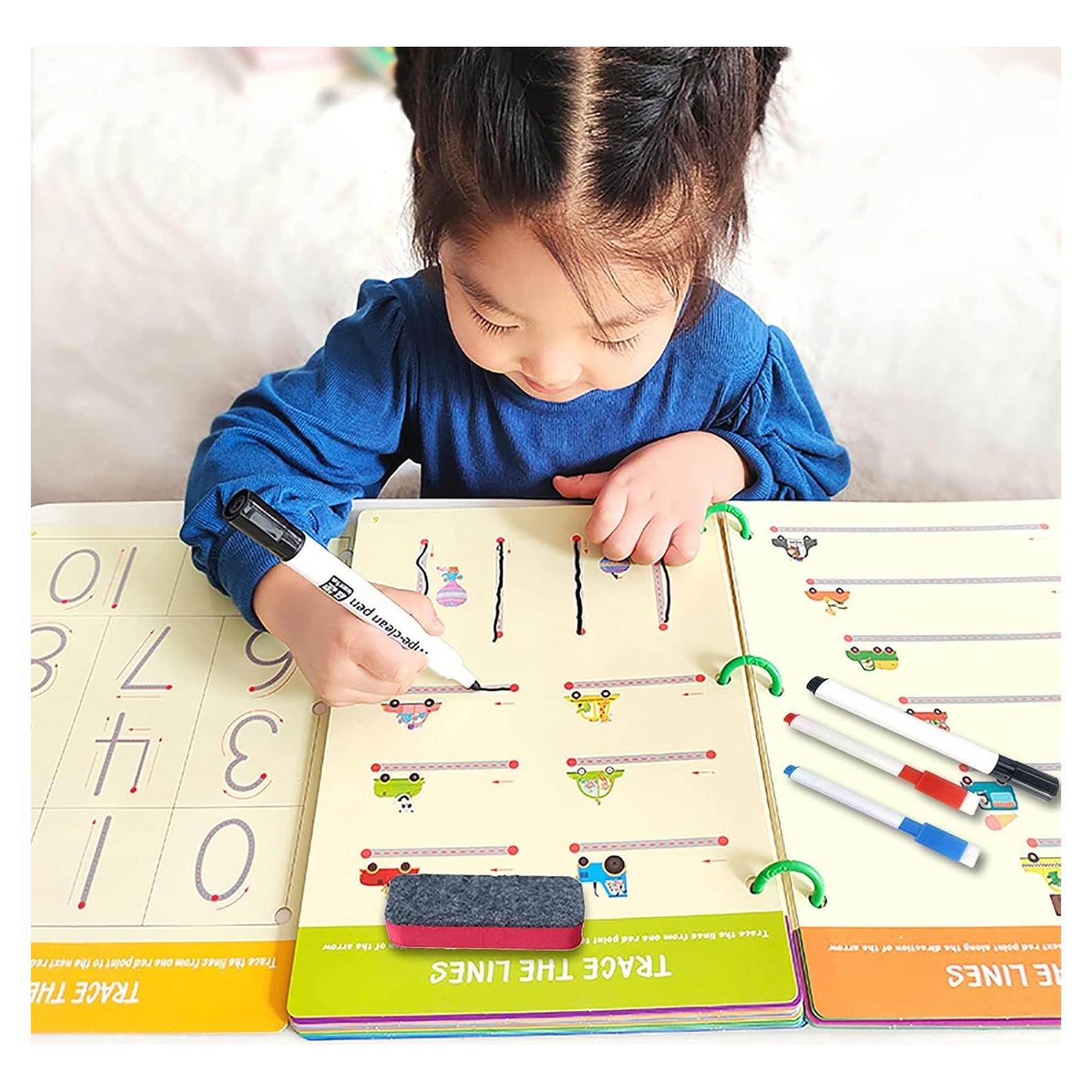 Actividades de Aprendizaje Preescolar Tiiano con 4 Marcadores Borrables