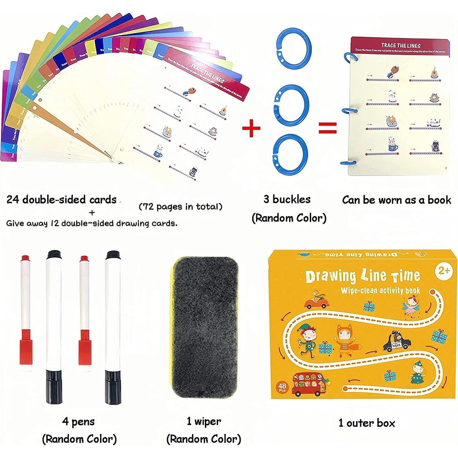 Actividades de Aprendizaje Preescolar Tiiano con 4 Marcadores Borrables