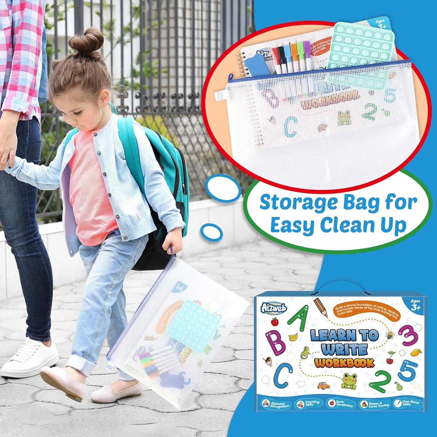 Cuaderno de Escritura Borrable Aizweb para Niños 3-5 Años