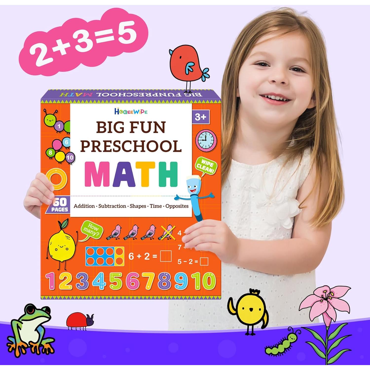 Cuaderno de Matemáticas Preescolar HOQEEWIPE 60 Páginas