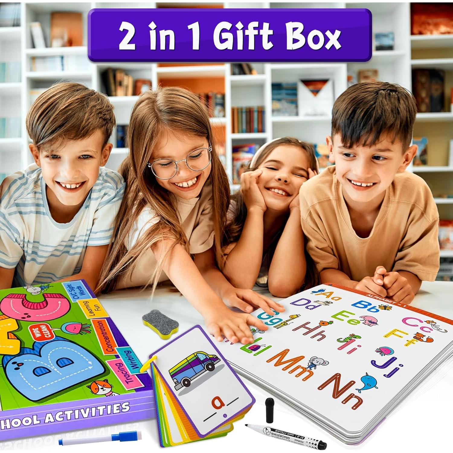 Libros Reutilizables de Trazado HOQEEWIPE para Niños 3-6 Años