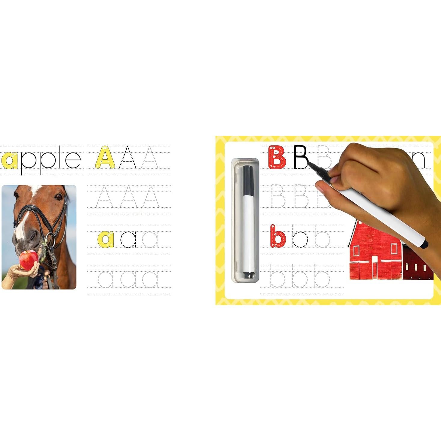 Little Hippo Books Farm ABCs Wipe Clean Preschool Workbooks and Activity Books for Kids Ages 3-5 | Tracing Books for Kids and Pre K Workbooks Ages 3-4 & 4-5 | Educational Children's Books & Kids Books