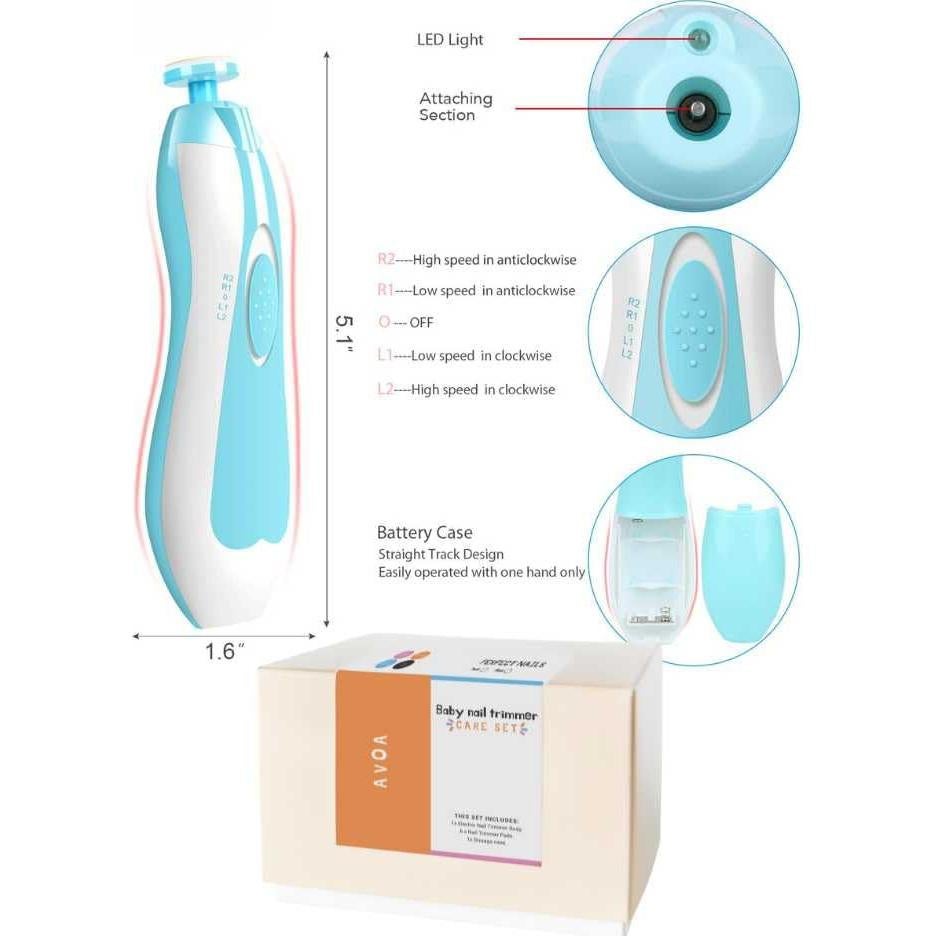 Afilador de Uñas Eléctrico AVOA para Bebés - Corte Seguro y Rápido