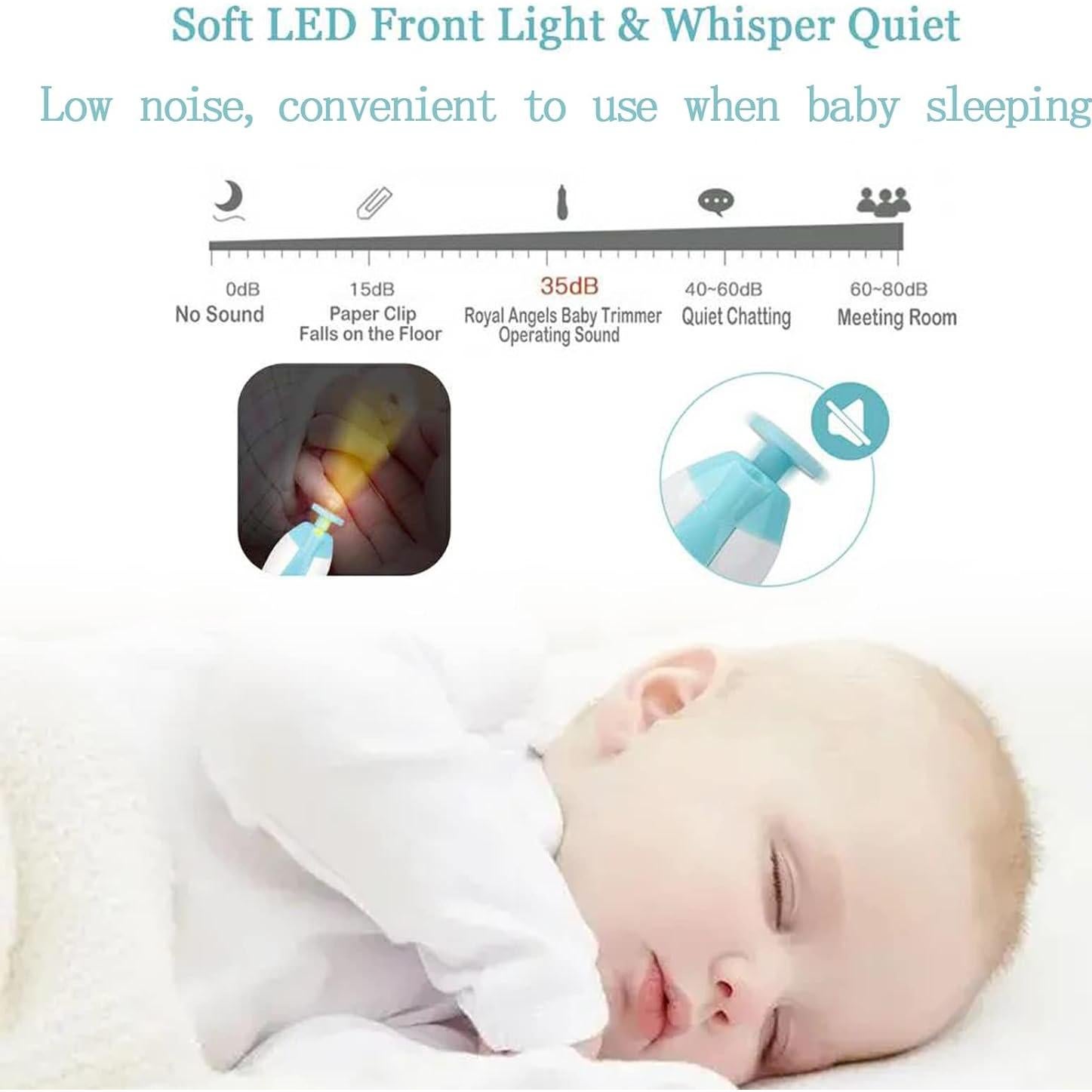 Cortador de Uñas Eléctrico OUREPOCA 6-en-1 con Luz LED