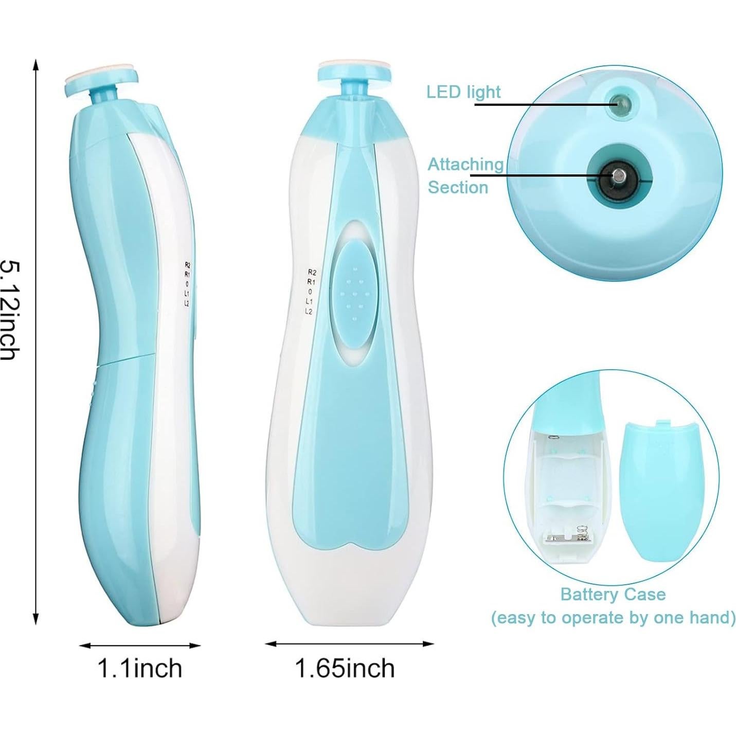 Cortador de Uñas Eléctrico OUREPOCA 6-en-1 con Luz LED