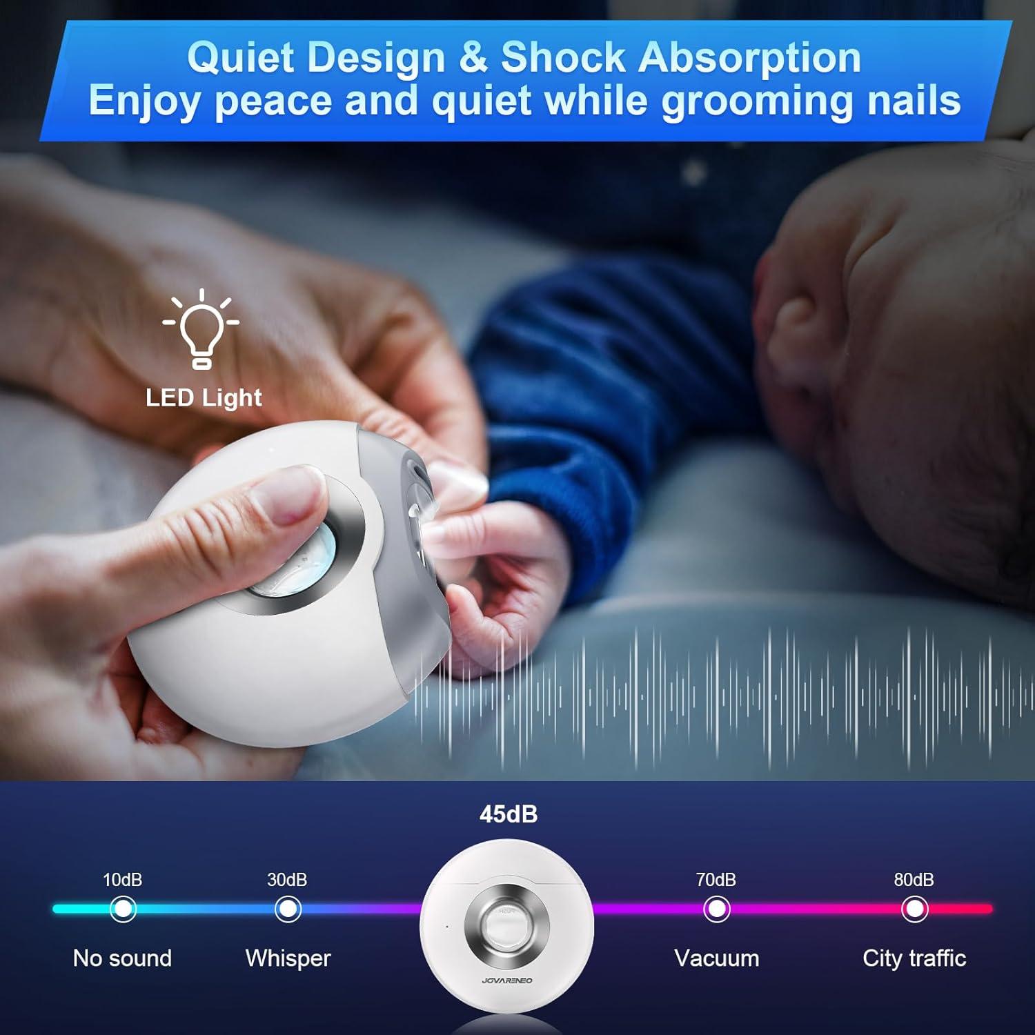 Cortador de Uñas Eléctrico Jovareneo con Luz LED y Doble Cuchilla