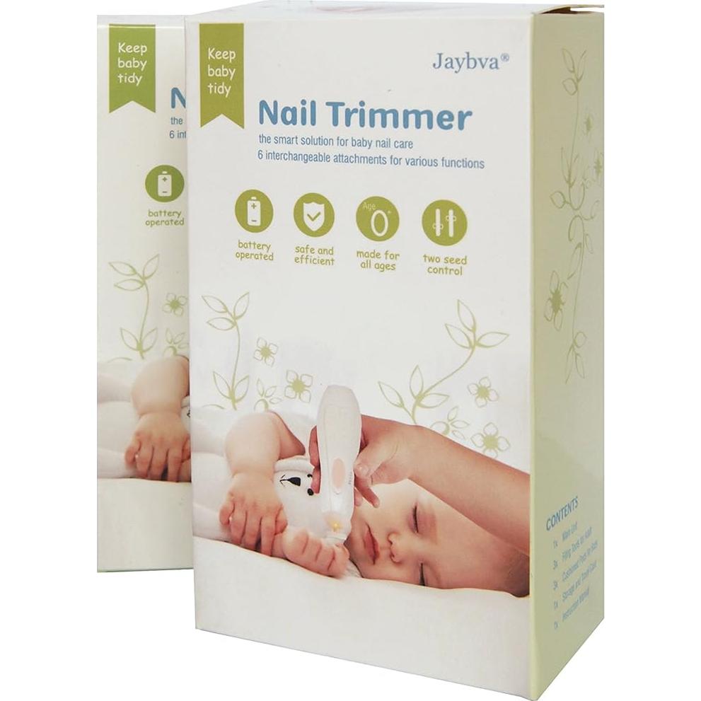 Lima de Uñas Eléctrica Jaybva para Bebés con Luz LED Verde