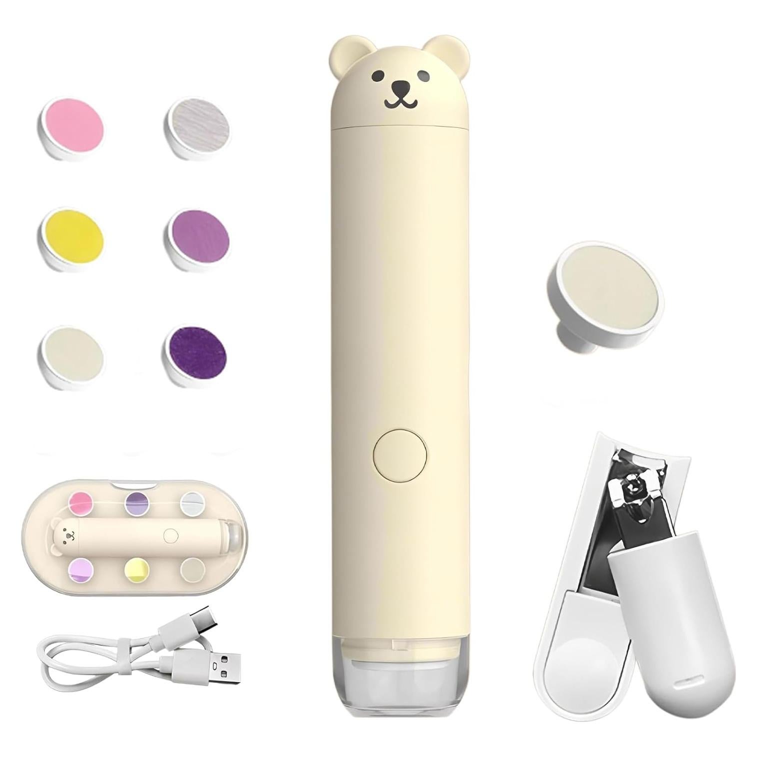 Cortador de Uñas Eléctrico Recargable PINjiaju con 6 Cabezas