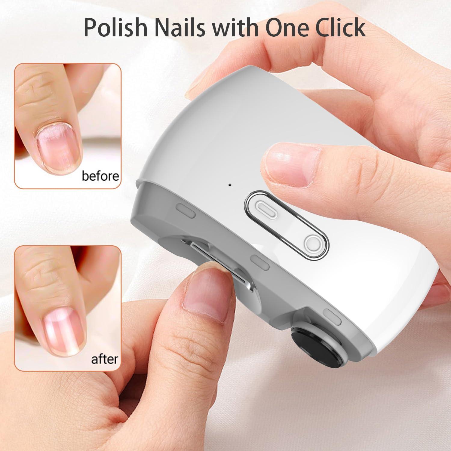 Cortador de Uñas Eléctrico CAIJINEW 2 en 1 Recargable con Luz LED