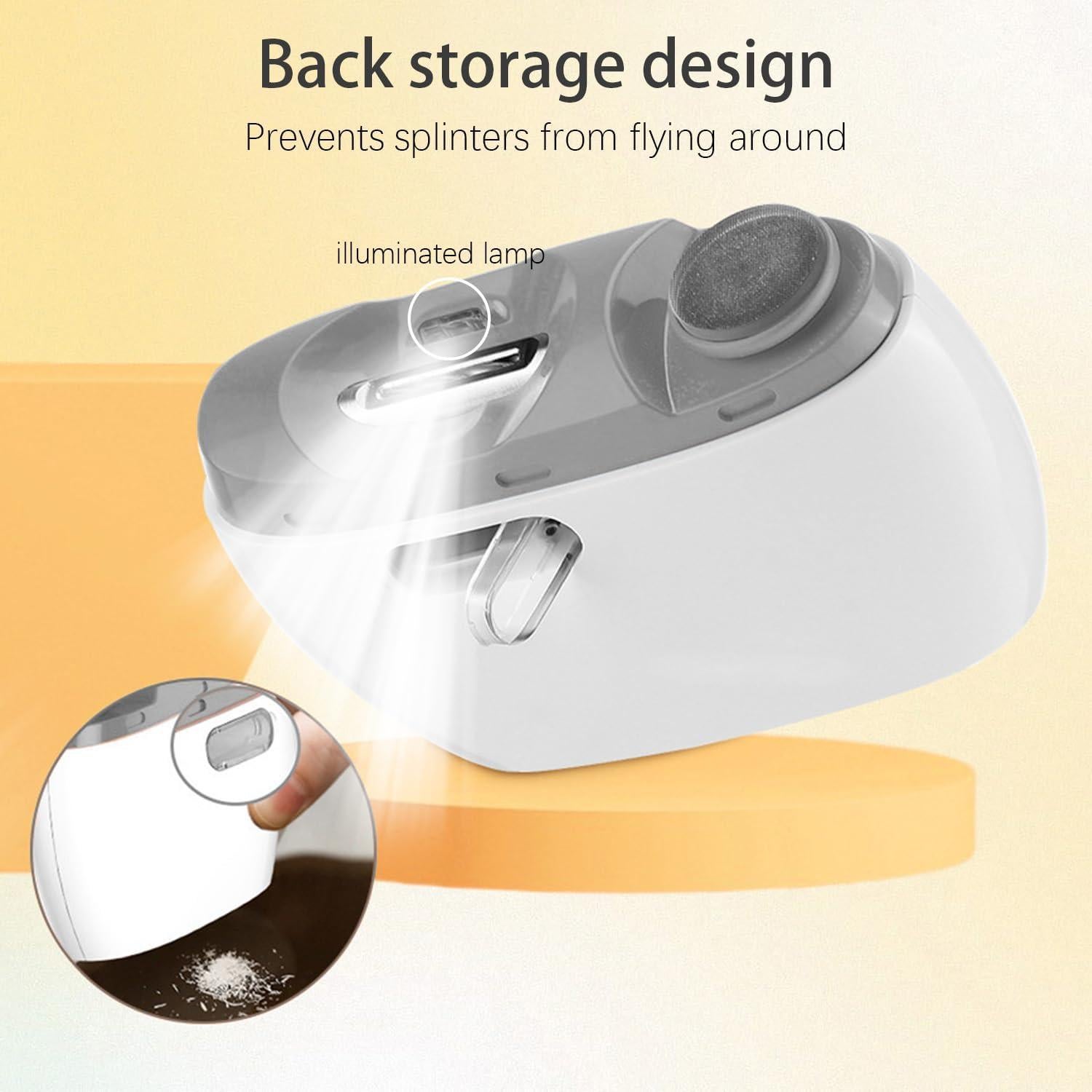 Cortador de Uñas Eléctrico CAIJINEW 2 en 1 Recargable con Luz LED