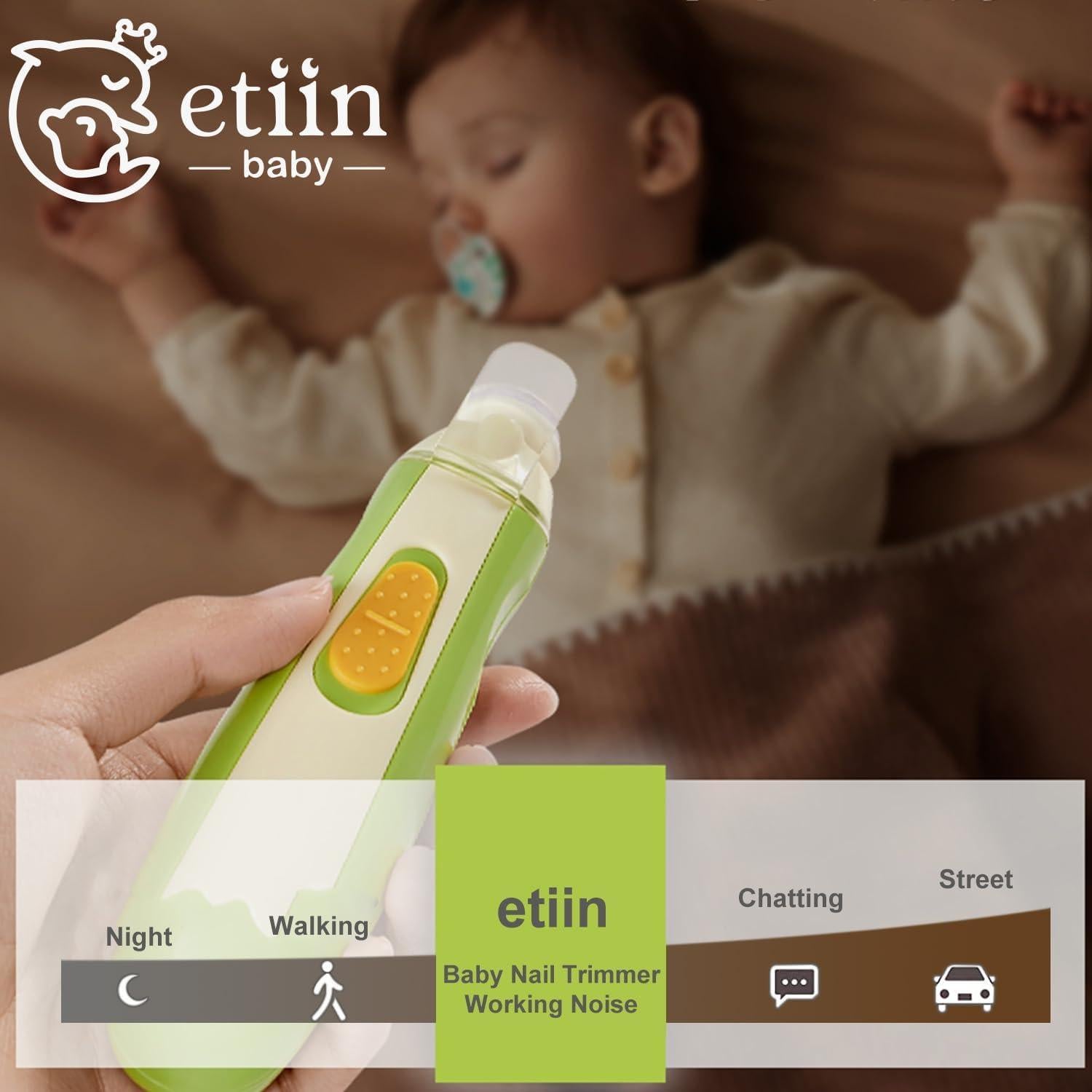 Cortador de Uñas Eléctrico Etiin para Bebés con Luz LED