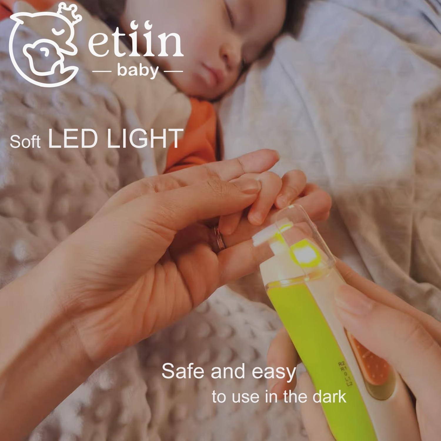 Cortador de Uñas Eléctrico Etiin para Bebés con Luz LED