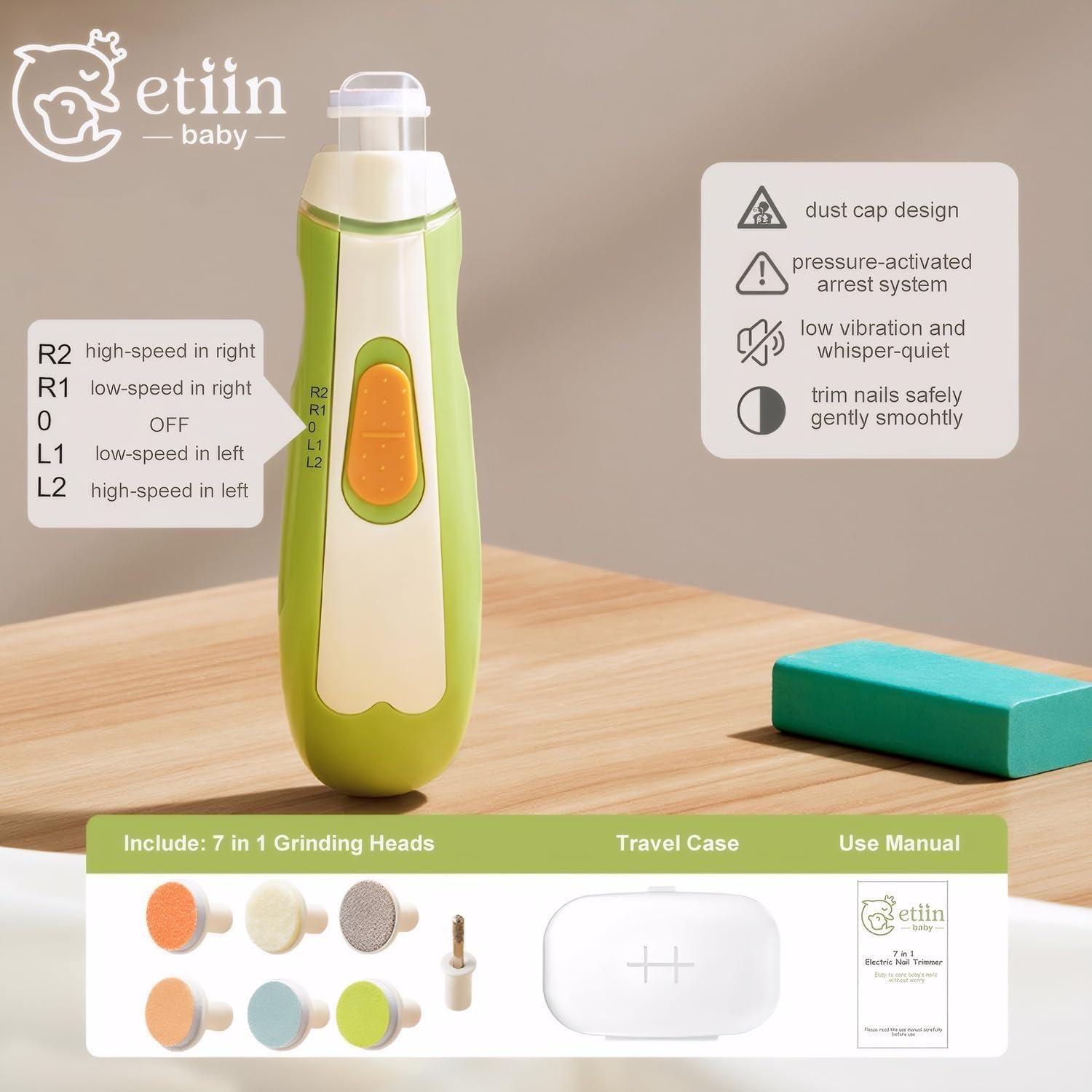 Cortador de Uñas Eléctrico Etiin para Bebés con Luz LED