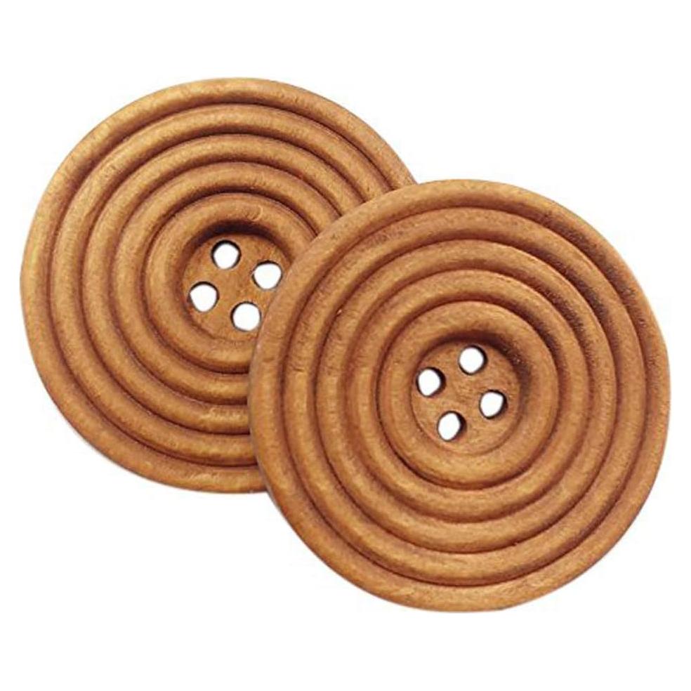 Botones Redondos de Madera Chenkou Craft 30pcs 40mm Marrón