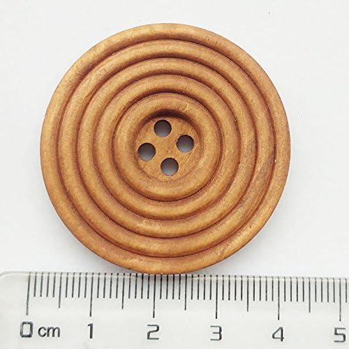 Botones Redondos de Madera Chenkou Craft 30pcs 40mm Marrón