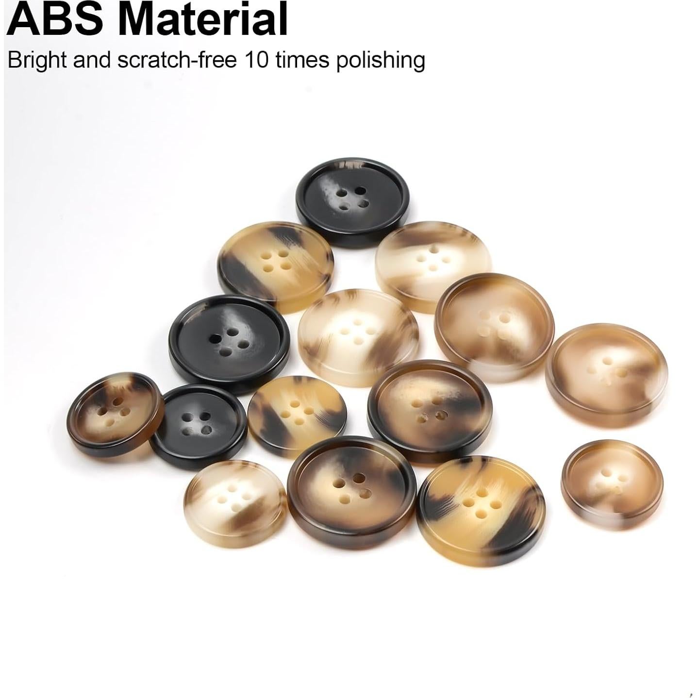 110 Botones de Costura OELFFOW Redondos 15-25mm Resina