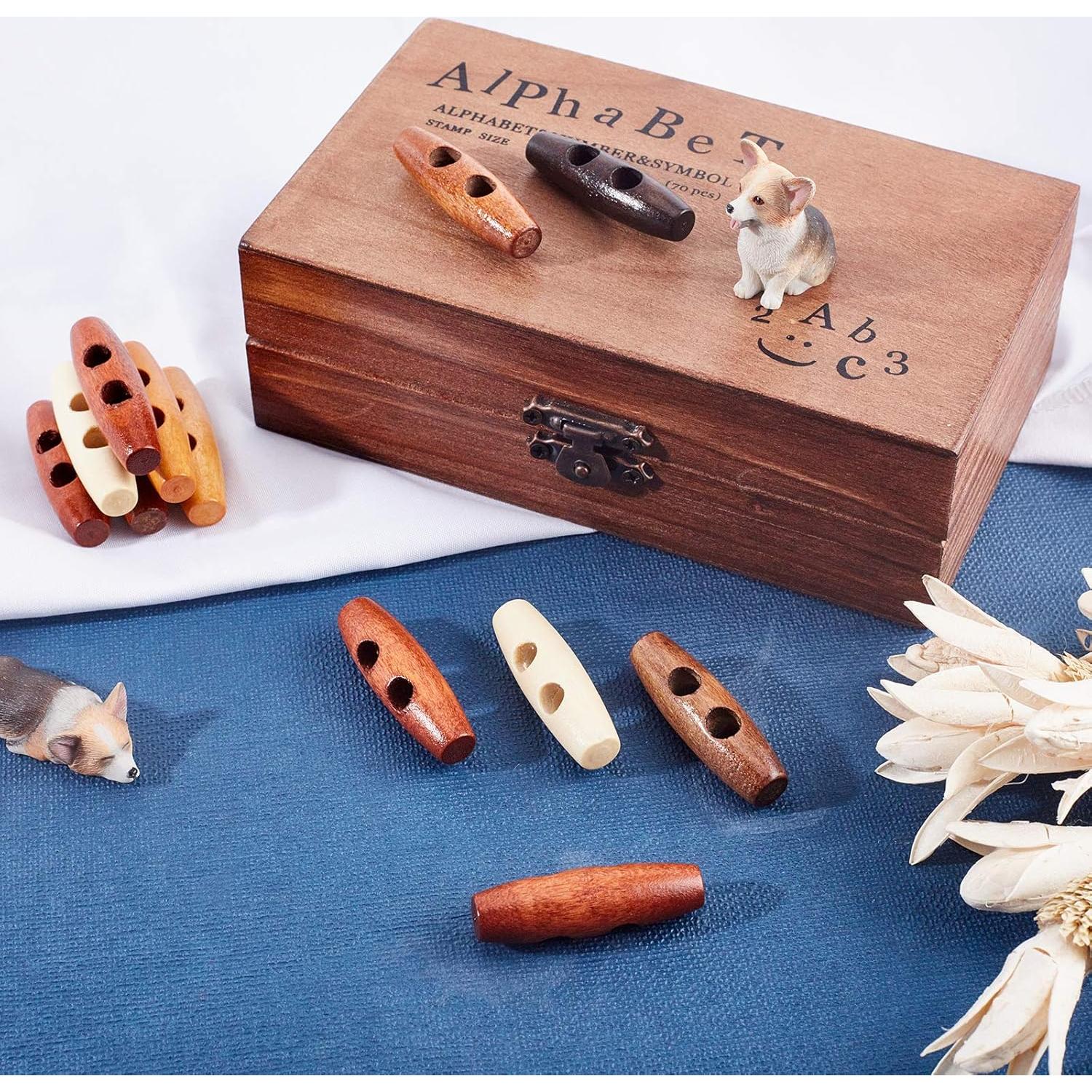 Botones de Madera Ovalados NBEADS - 100 Pcs 4 cm 2 Agujeros