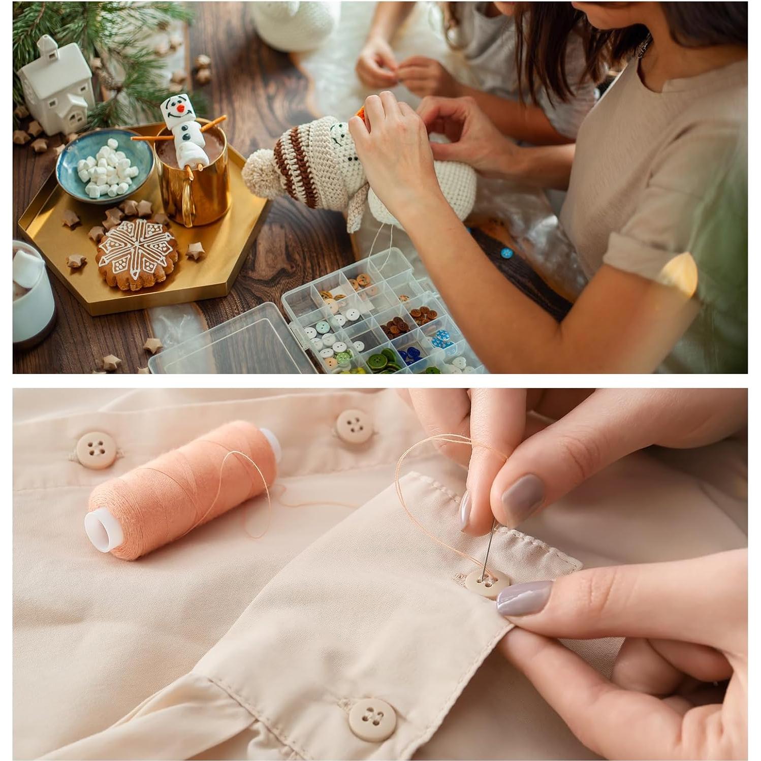 Botones de Madera uxcell 50 Pcs 11.5mm 4 Agujeros Café