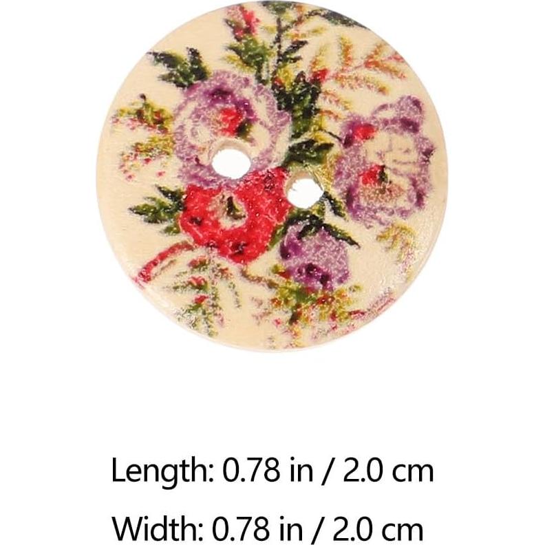 Botones de Madera ULTNICE Flores 20mm 100pcs Decorativos