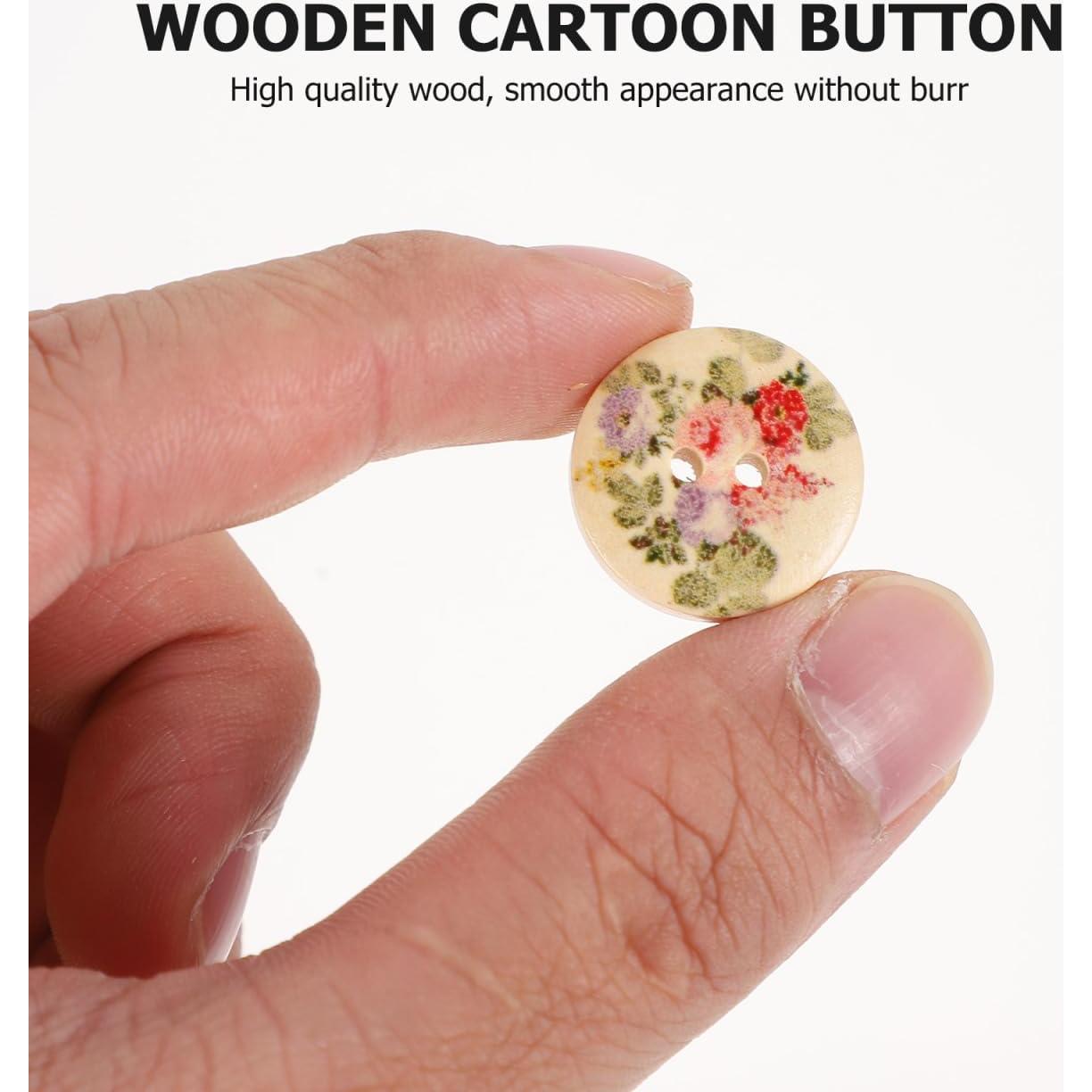 Botones de Madera ULTNICE Flores 20mm 100pcs Decorativos