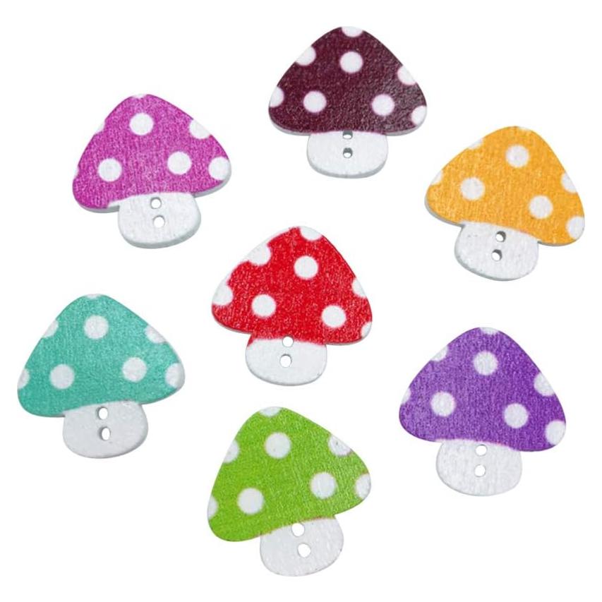 Botones de Madera SUPVOX 50pcs 23mm Color Mezclado DIY