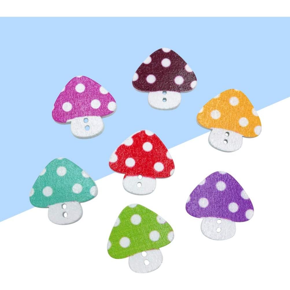 Botones de Madera SUPVOX 50pcs 23mm Color Mezclado DIY