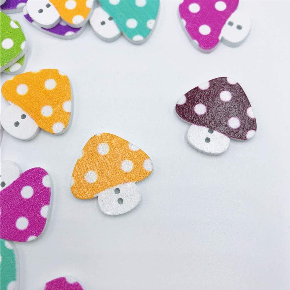 Botones de Madera SUPVOX 50pcs 23mm Color Mezclado DIY