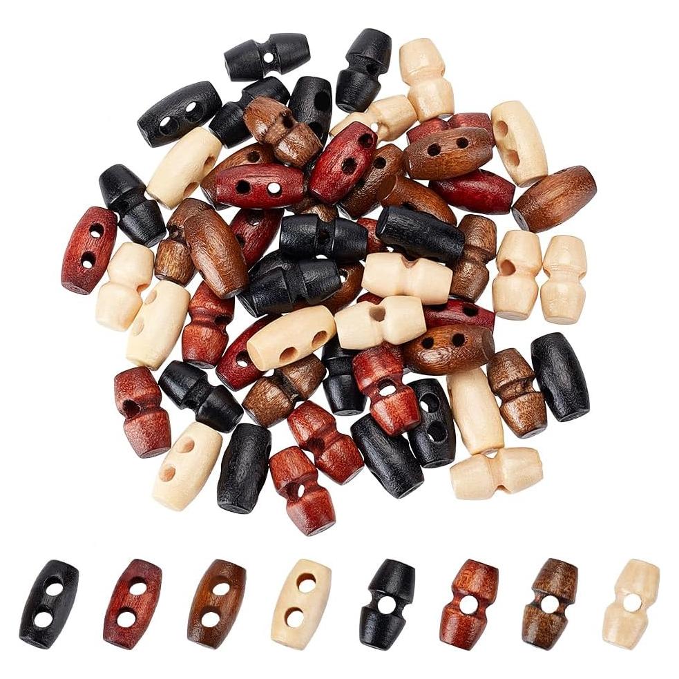 Botones de Madera FINGERINSPIRE 64 Piezas 15mm y 18mm
