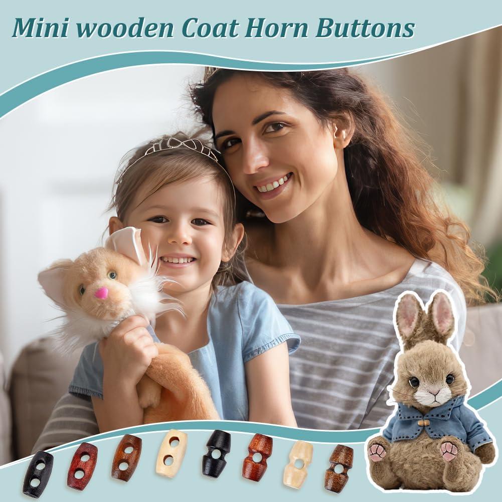 Botones de Madera FINGERINSPIRE 64 Piezas 15mm y 18mm