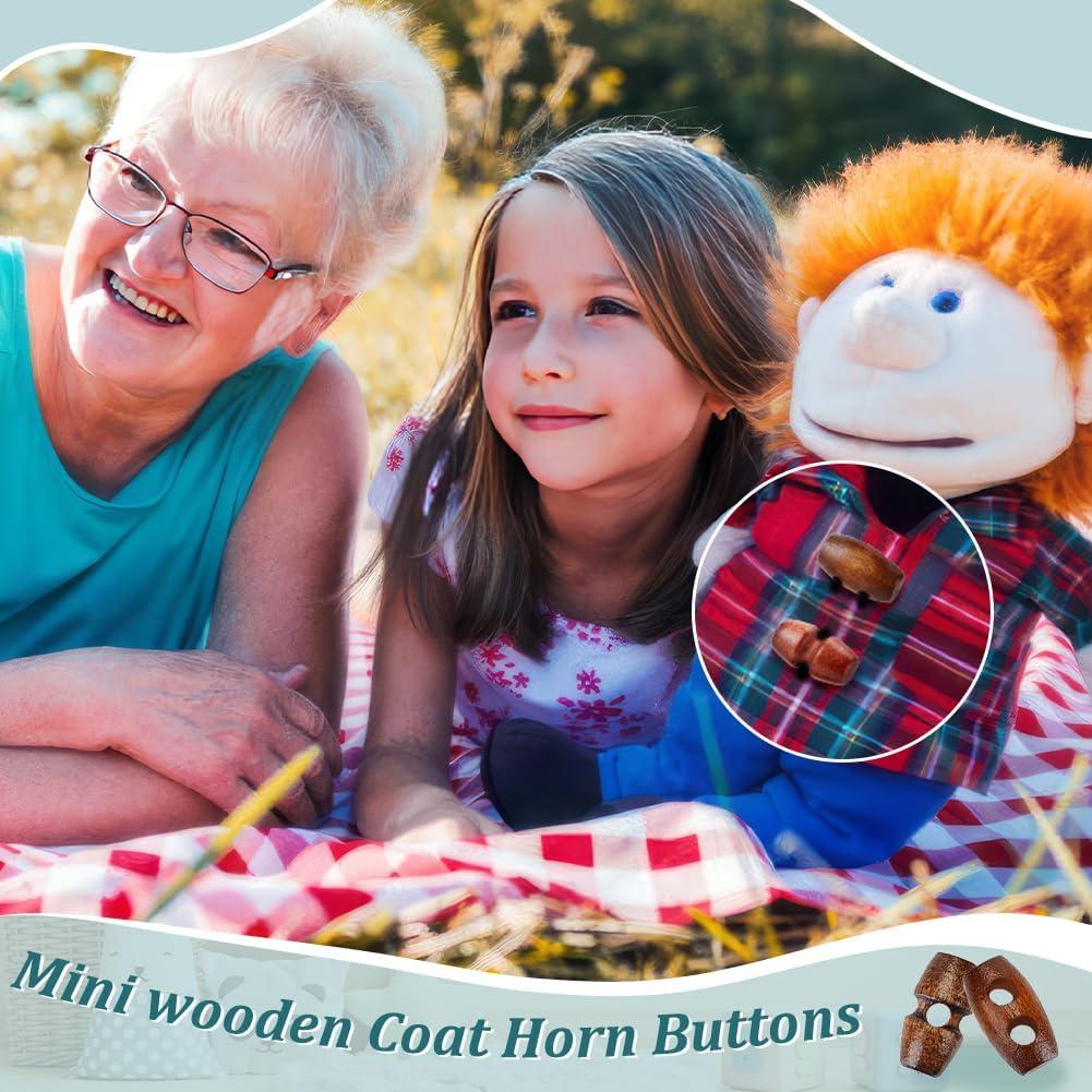 Botones de Madera FINGERINSPIRE 64 Piezas 15mm y 18mm