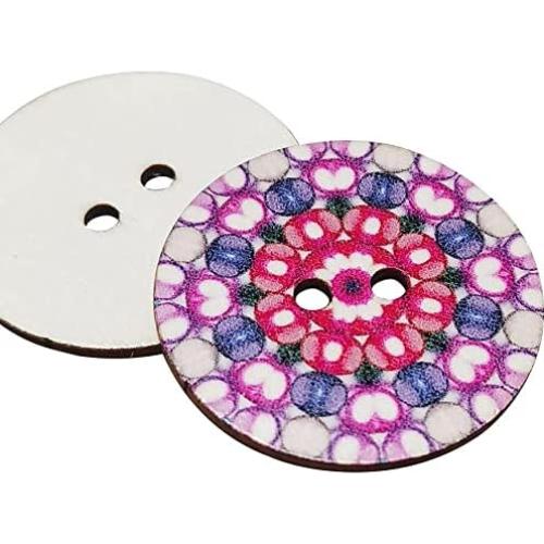 Botones de Madera Chenkou Craft 30pcs 75mm Multicolor