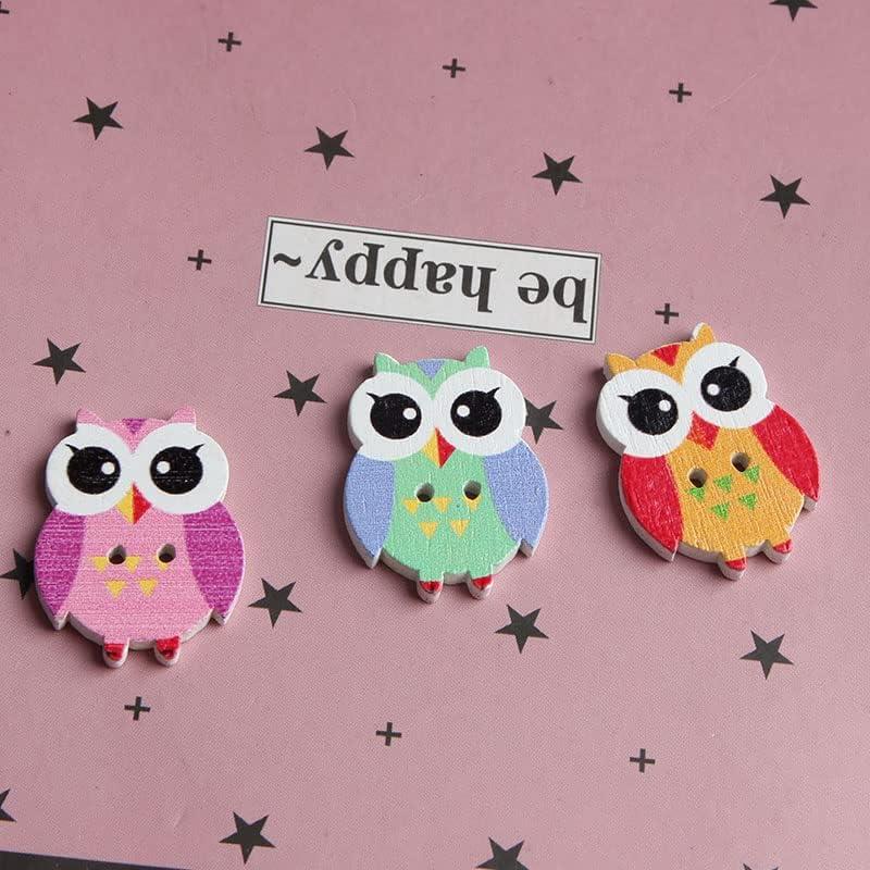 100 Botones de Madera Coloridos Opexicos 2 Agujeros 1.9x2.5cm